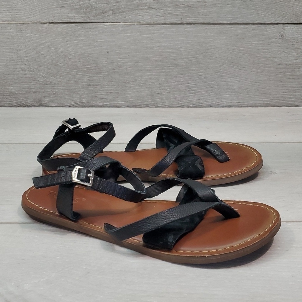 Toms Women Ankle Leather Flats Sandals shoes sz 7